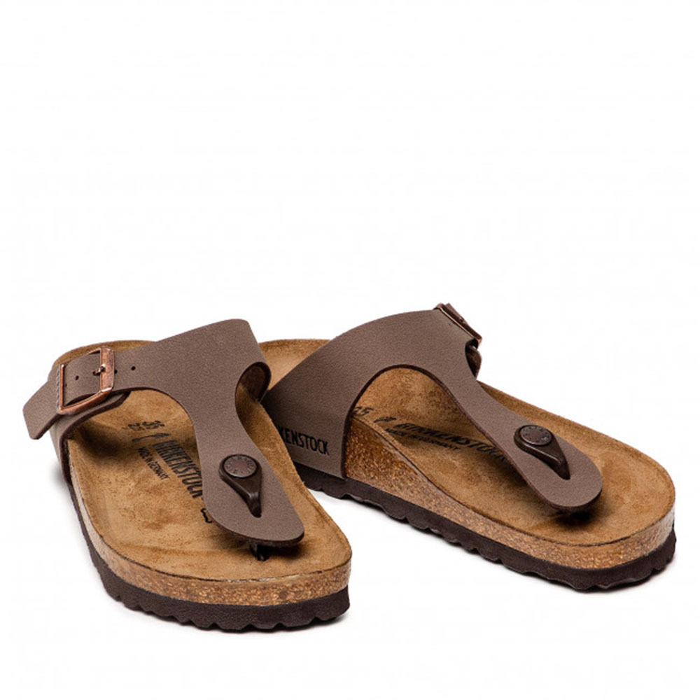BIRKENSTOCK Classic Gizeh Birko-Flor Mocha Sandals Narrow Fit Γυναικεία Ανατομικά Σανδάλια Καφέ - 2