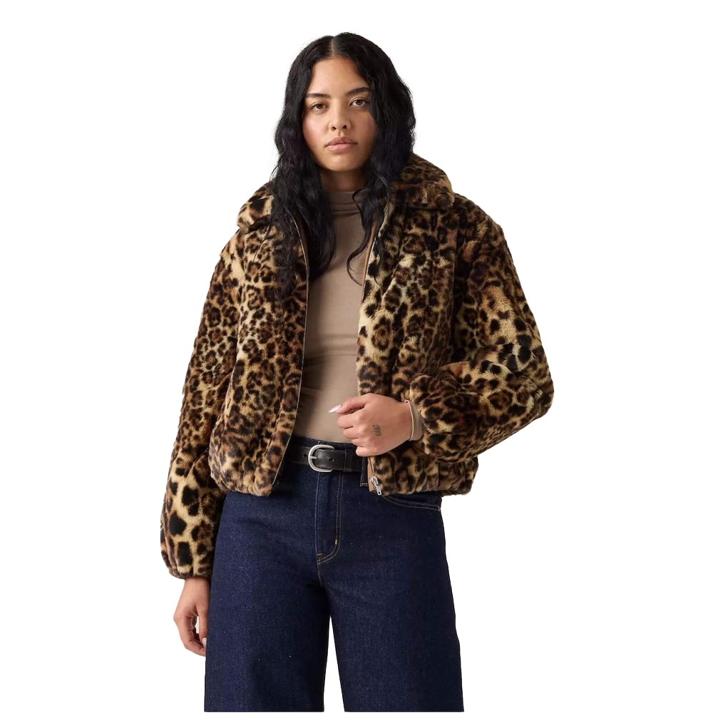 LEVI'S Elle Sherpa Leopard Jacket  Γυναικείο Γούνινο Μπουφάν - Καφέ