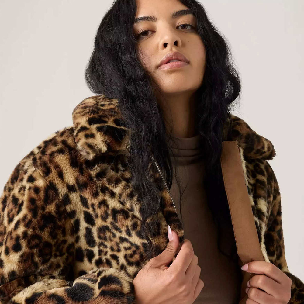 LEVI'S Elle Sherpa Leopard Jacket  Γυναικείο Γούνινο Μπουφάν - 4