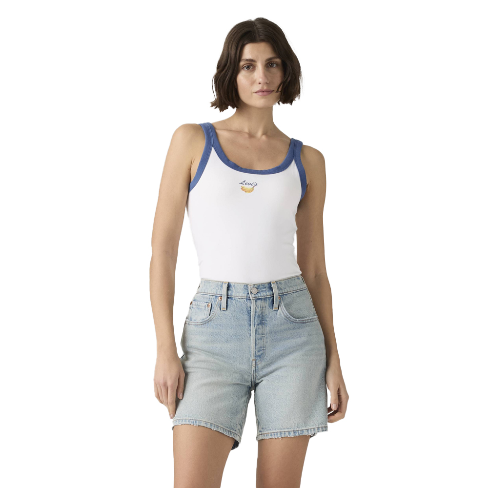 LEVI'S Graphic Essential Sporty Tee Γυναικεία Αμάνικη Μπλούζα - Λευκό-μπλε
