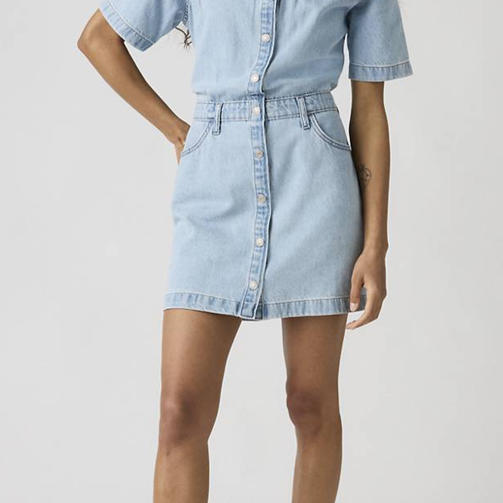 LEVI'S Short Sleeve Logan Western Dress Γυναικείο Τζιν Φόρεμα Μίνι - 4