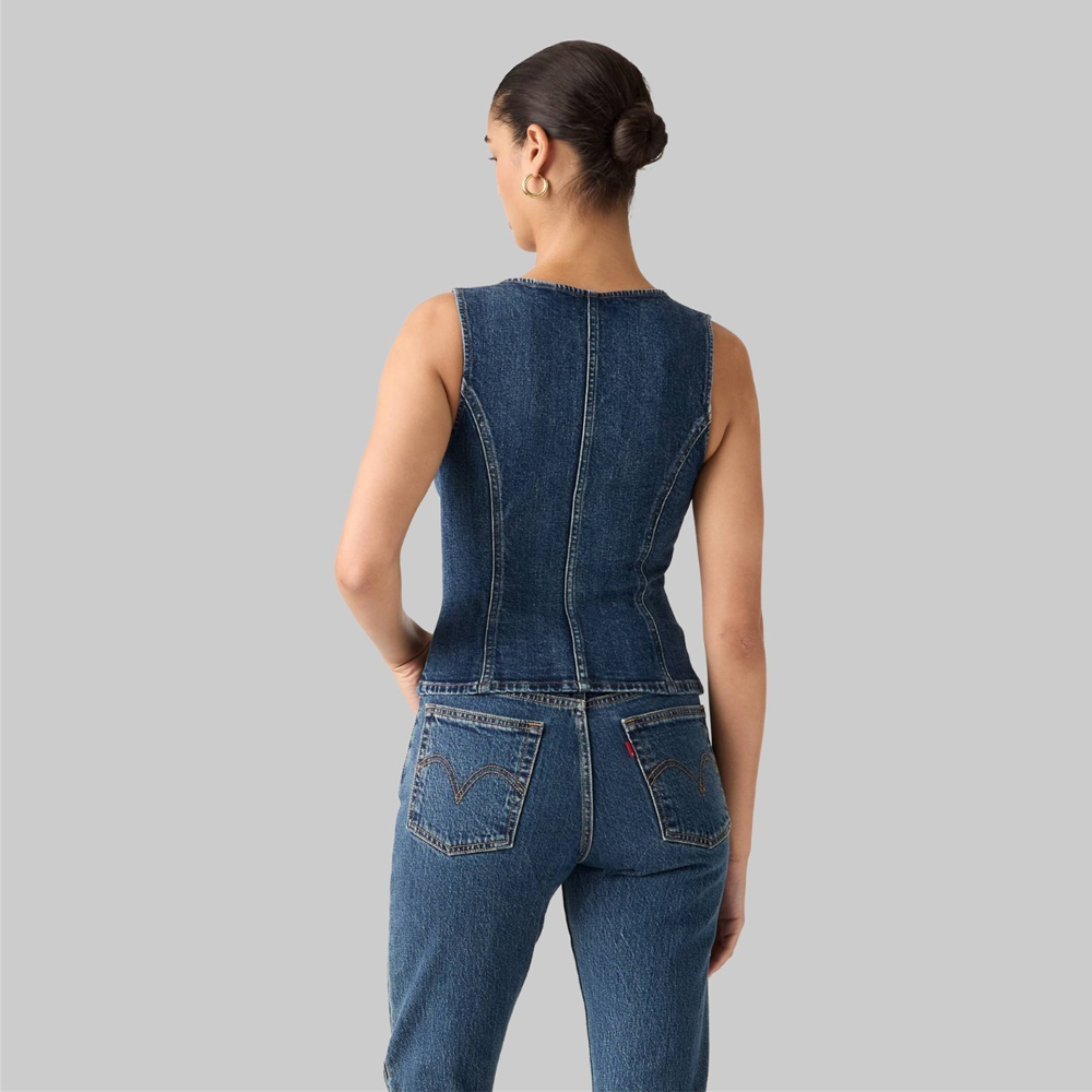 LEVI'S Sculpted Top Γυναικείο ΑμάνικοΤζιν Τοπ - 2