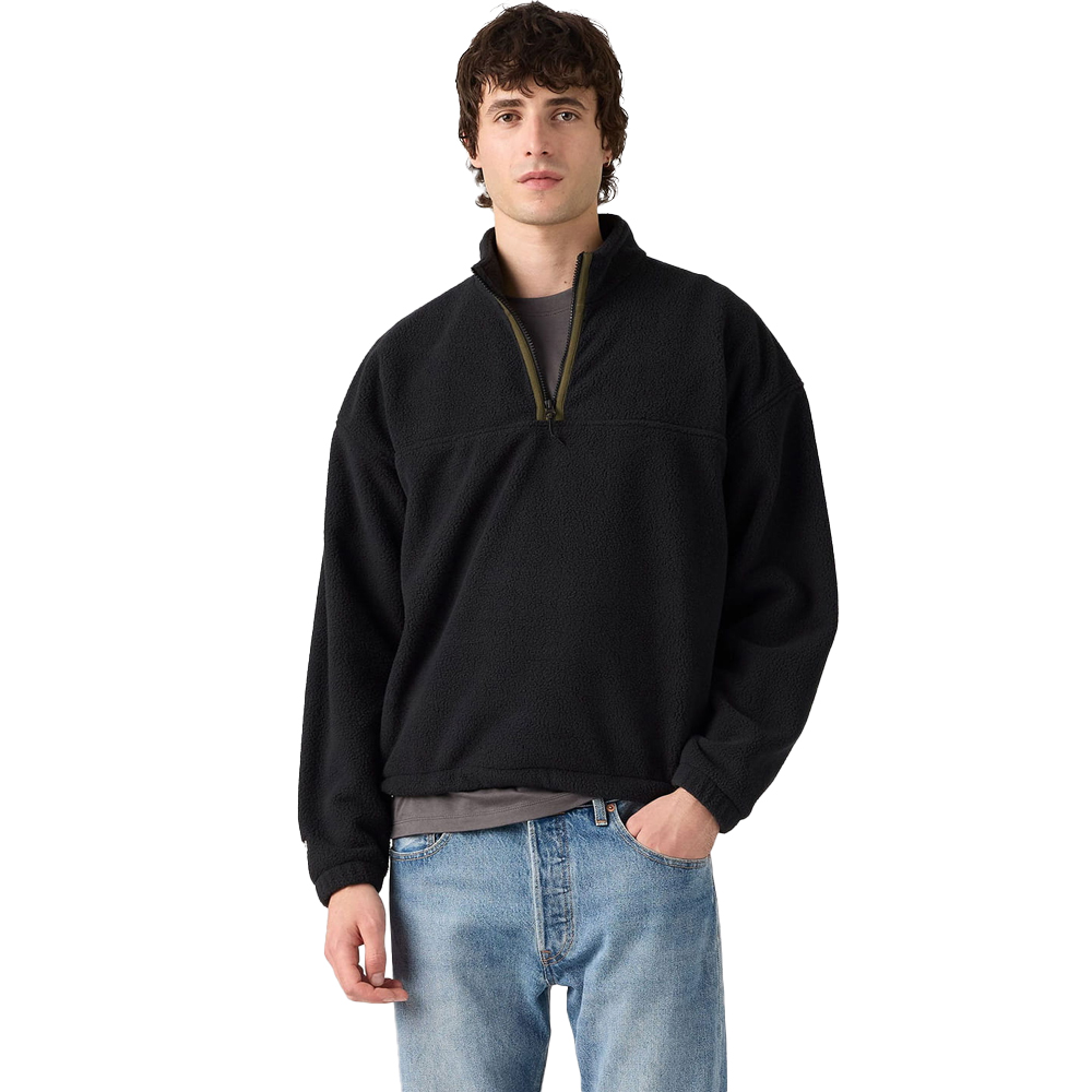 LEVI'S Redwood Half- Zip Fleece Ανδρικό Φούτερ - Μαύρο