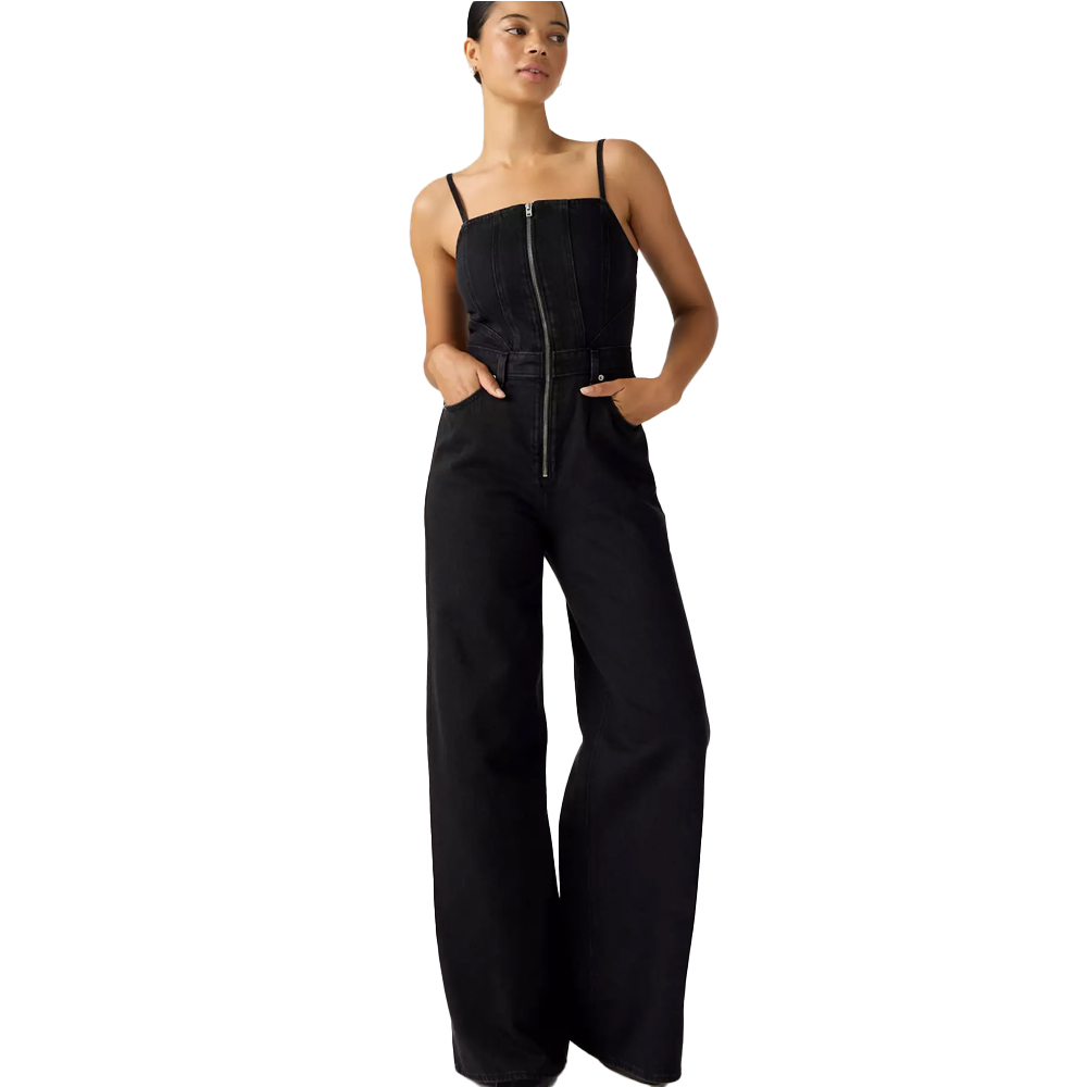 LEVI'S Seamed Jumpsuit Oversaturated Γυναικεία Τζιν Ολόσωμη Φόρμα - Μαύρο