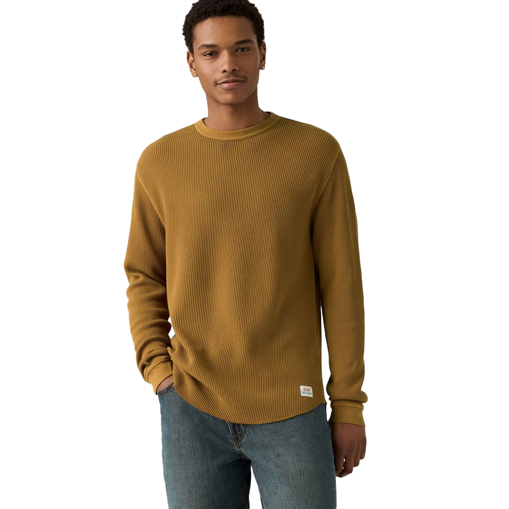 LEVI'S Long Sleeve Relaxed Thermal Tee Ανδρική Μακρυμάνικη Μπλούζα - Καφέ