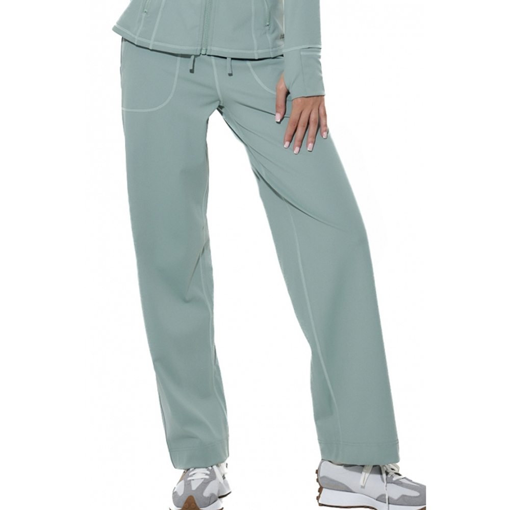 BODY ACTION Women's Open - Hem Tight Pants Γυναικείο Παντελόνι Φόρμας - Πράσινο