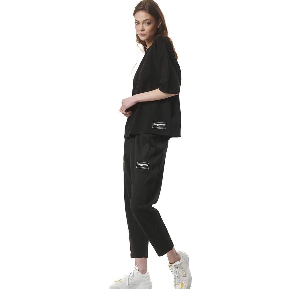 BODY ACTION Women's Tech Fleece Cropped Track Pants Γυναικείο Παντελόνι Φόρμας Cropped - 4