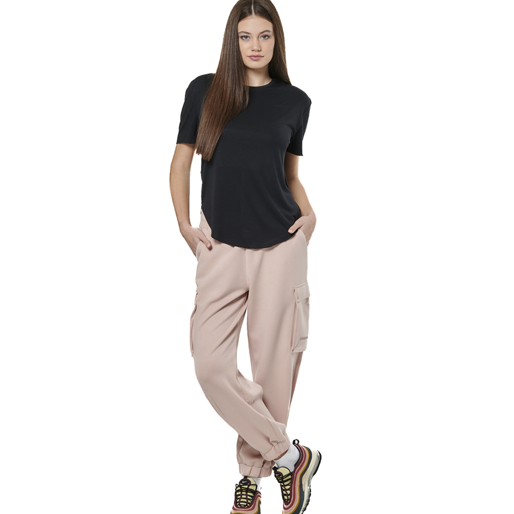 BODY ACTION Modal Cargo Trousers Γυναικείο Παντελόνι Φόρμας  - Ροζ