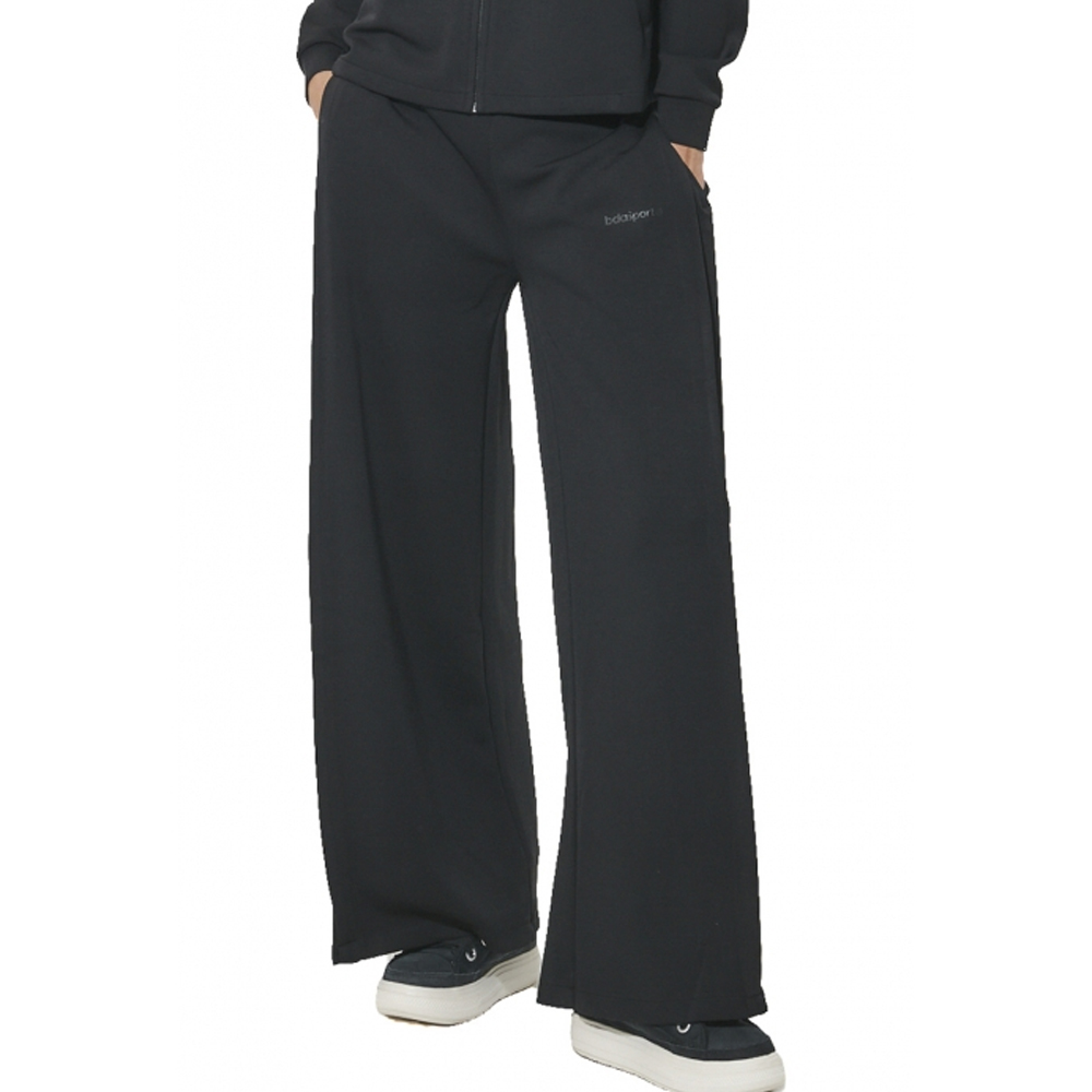 BODY ACTION Women's Modal Wide - Leg Trousers Γυναικείο Παντελόνι Φόρμας - Μαύρο