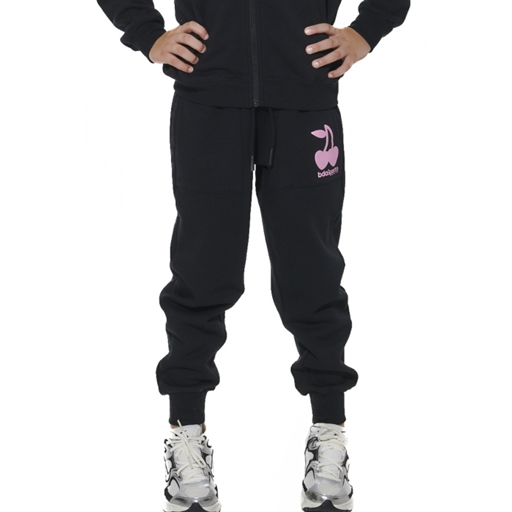 BODY ACTION Girl's Fleece Trousers Παιδικό Παντελόνι Φόρμας - Μαύρο