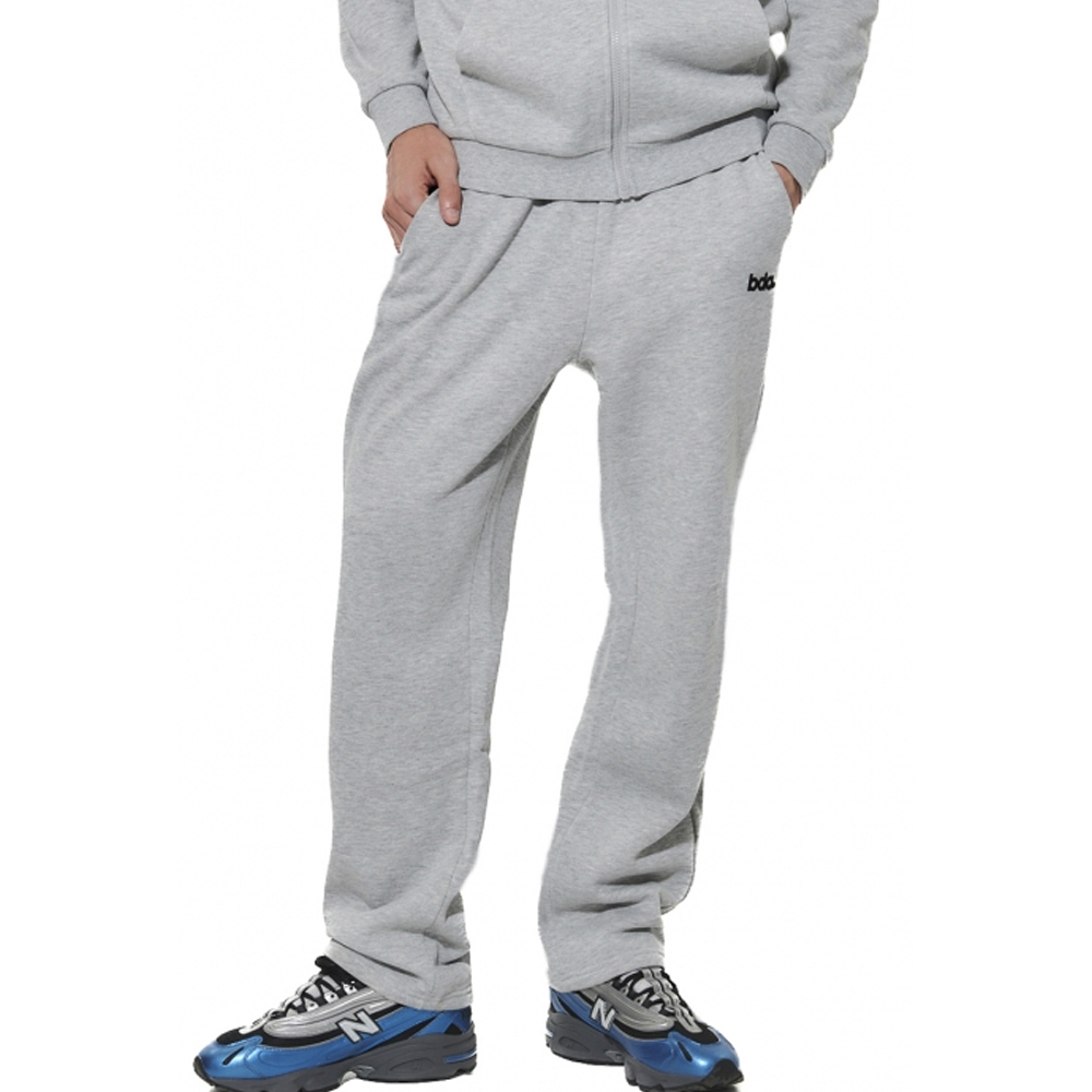 BODY ACTION Men's Fleece Open - Leg Sweatpants Ανδρικό Παντελόνι Φόρμας - Γκρι
