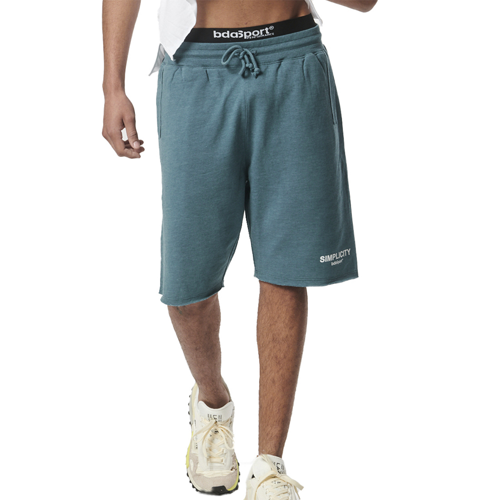BODY ACTION Men's Raw Edje Sweat Shorts Ανδρικό Αθλητικό Σορτς - Πράσινο