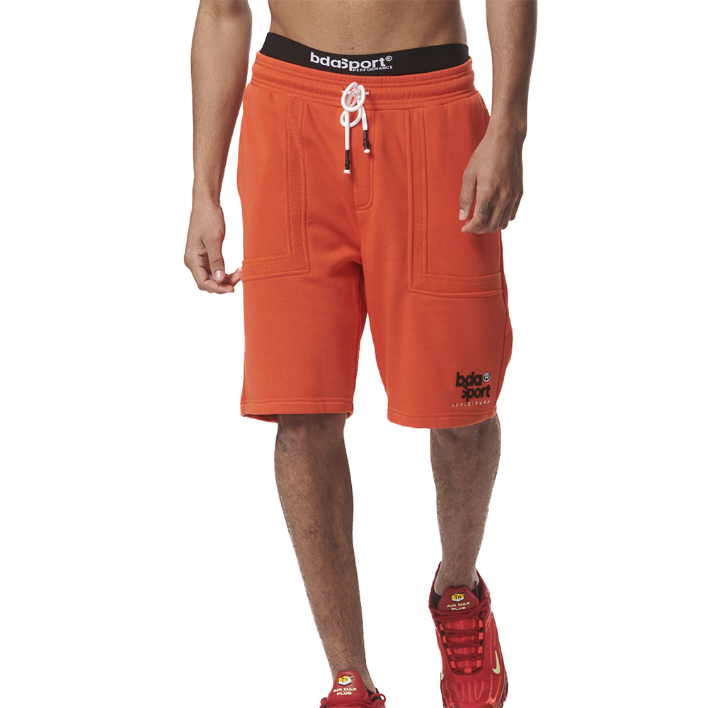 BODY ACTION Men's Athletic Shorts W/Embroidery Ανδρική Αθλητική Βερμούδα - Πορτοκαλί