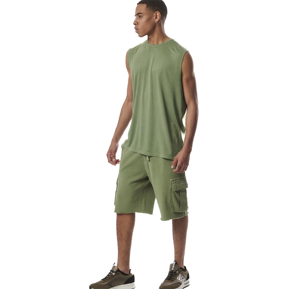 BODY ACTION Men's Natural Dye Cargo Bermuda Ανδρική Βερμούδα - 2