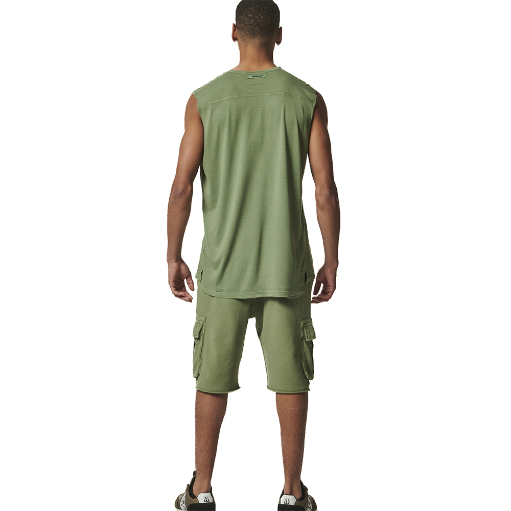 BODY ACTION Men's Natural Dye Cargo Bermuda Ανδρική Βερμούδα - 4