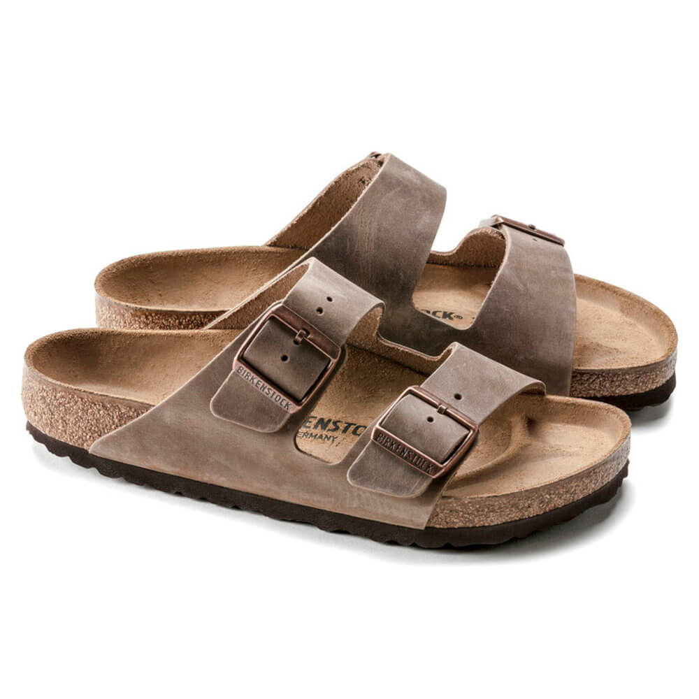 BIRKENSTOCK Leather Arizona Leoi Tabacco Brown Narrow Core Essentials Classic Adults Lea Unisex Δερμάτινες Παντόφλες - 3