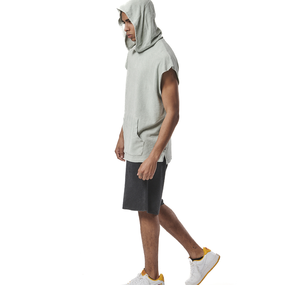 BODY ACTION Gender Neutral Natural Dye Terry Hoodie Unise Πετσετέ Αμάνικο με κουκούλα - 4