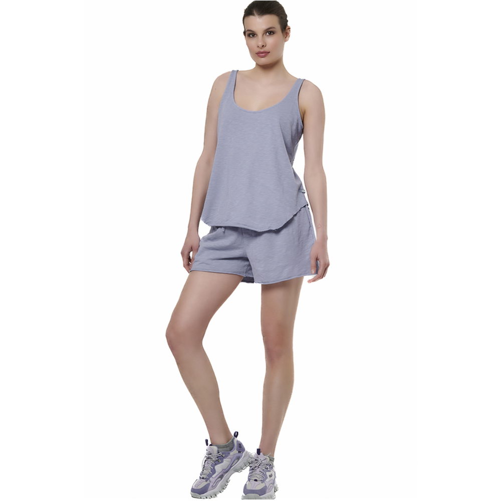 BODY ACTION Natural Dye Slub Tank Top Γυναικείο Αμάνικο T-Shirt  - 3