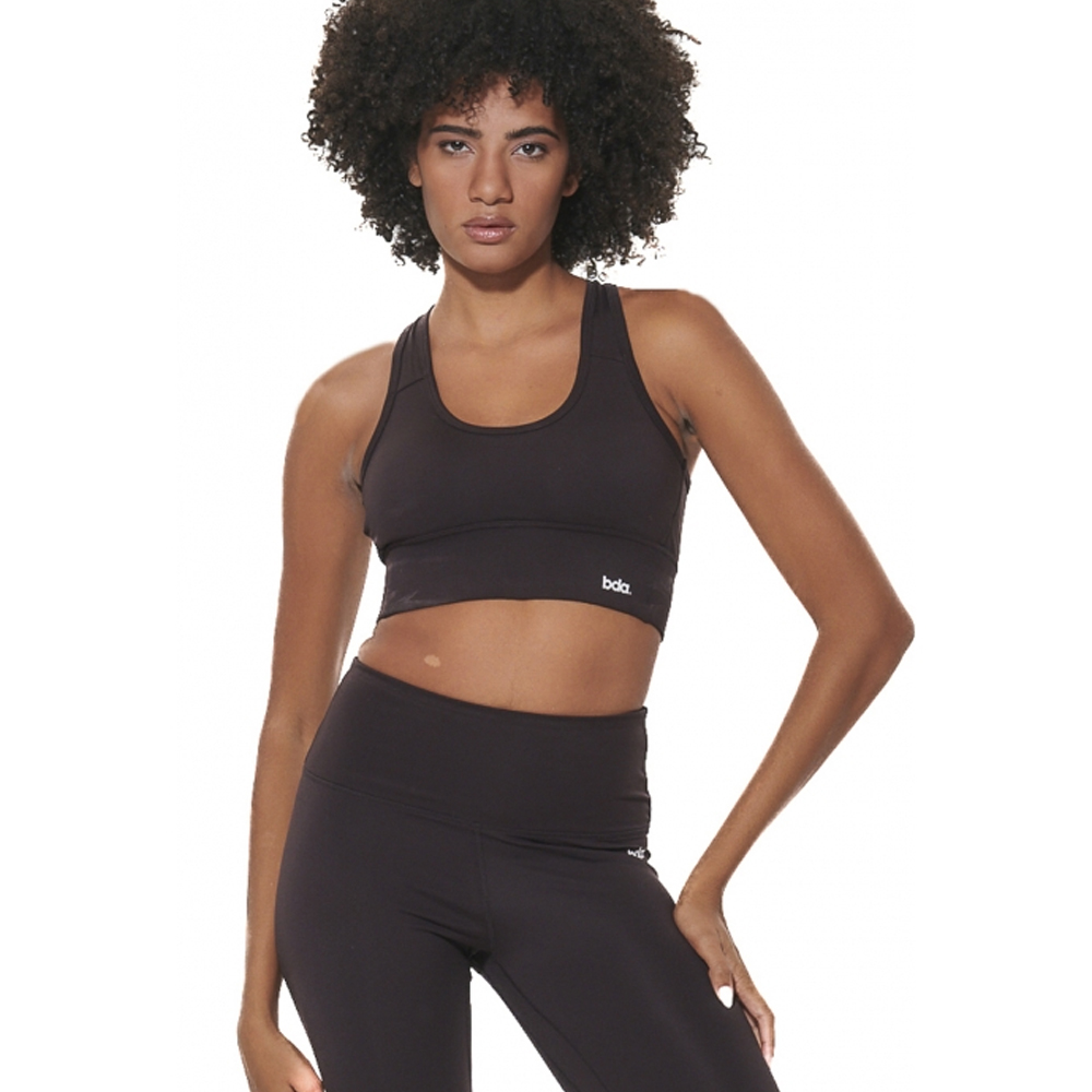BODY ACTION Women's Cross-Over Straps Sports Bra Γυναικείο Μπουστάκι - Καφέ