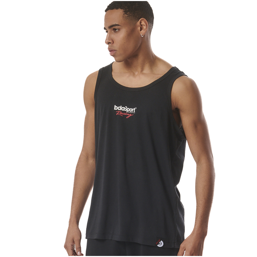 BODY ACTION Men's Lifestyle Tank Top Ανδρικό Αμάνικο T-Shirt - Μαύρο