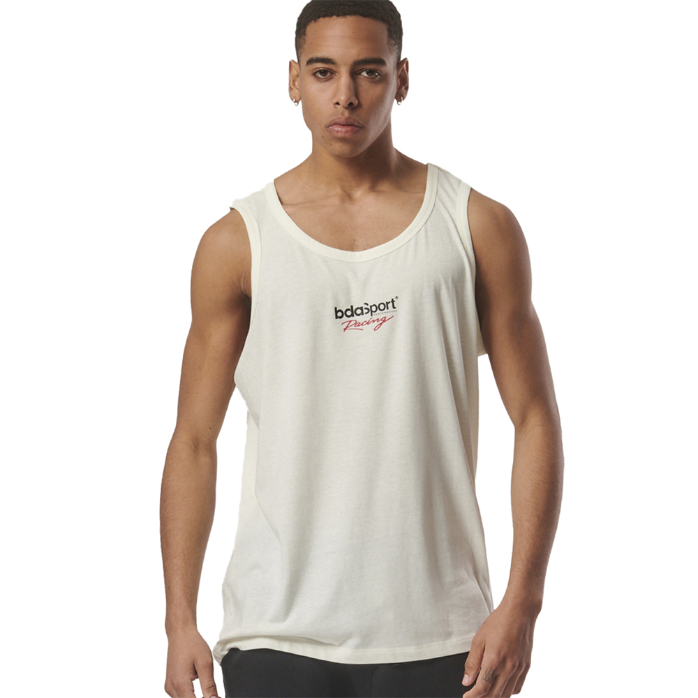 BODY ACTION Men's Lifestyle Tank Top Ανδρικό Αμάνικο T-Shirt - Κρεμ