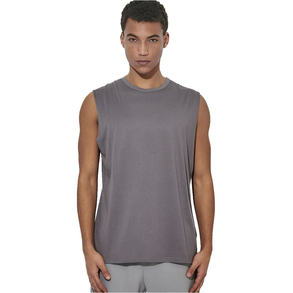 BODY ACTION Men's Modal Sleeveless Tee Ανδρικό Αμάνικο T-Shirt - Γκρι