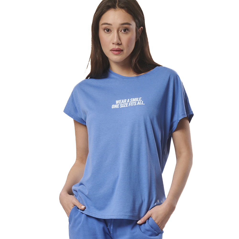 BODY ACTION Women's Relaxed Fit T-Shirt Γυναικείο T-Shirt - Μπλε