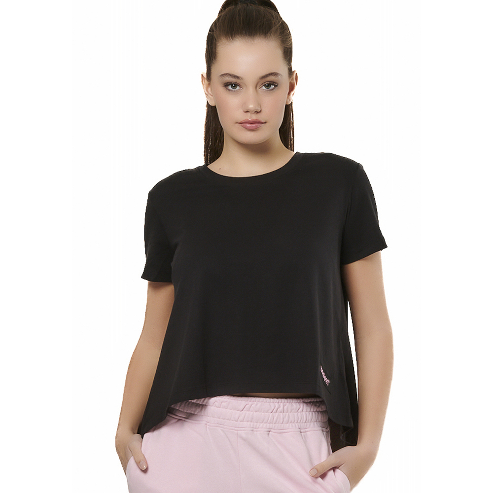 BODY ACTION Crossover Top Γυναικείο T-Shirt  - Μαύρο