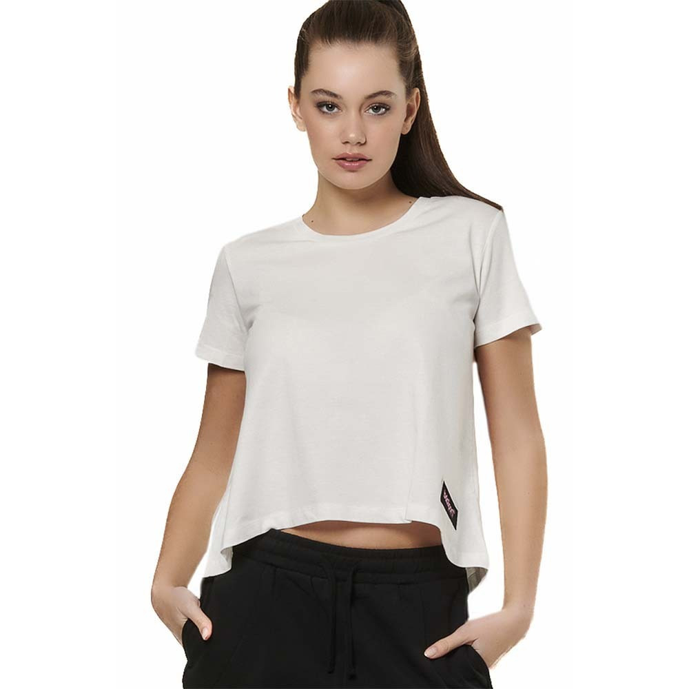 BODY ACTION Crossover Top Γυναικείο T-Shirt  - Λευκό