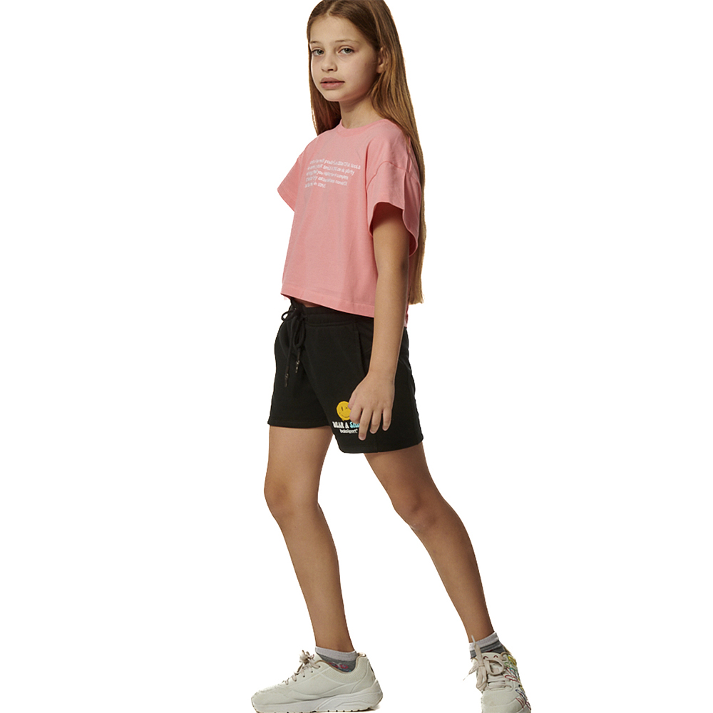 BODY ACTION Girls Graphic Crop Top Παιδικό Cropped T-Shirt - 3