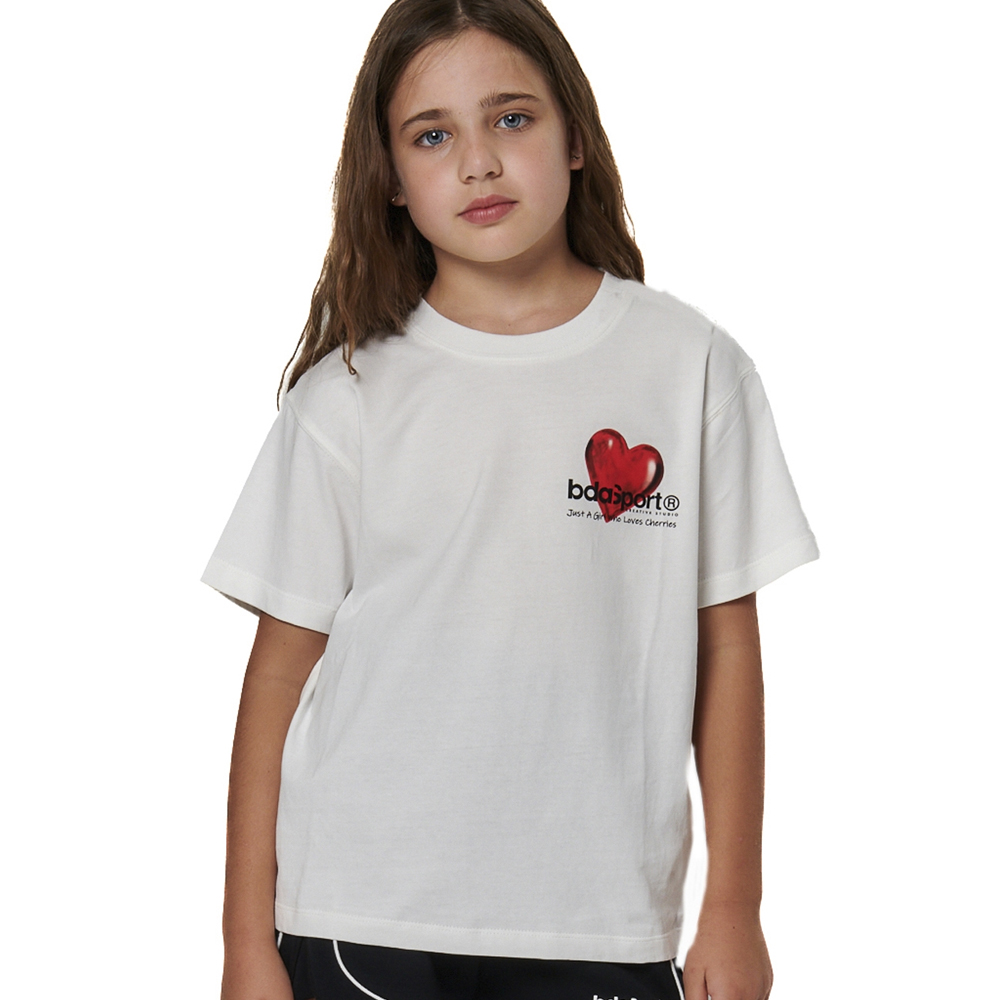 BODY ACTION Girls Floral Print T-Shirt Παιδικό T-Shirt - Λευκό