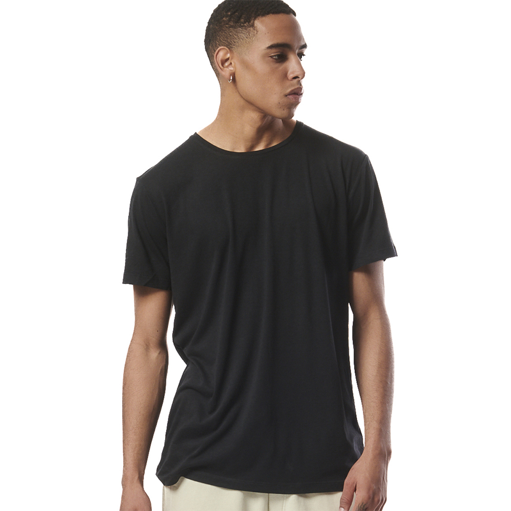 BODY ACTION Men's Natural Dye Short Sleeve Tee Ανδρικό T-Shirt - Μαύρο