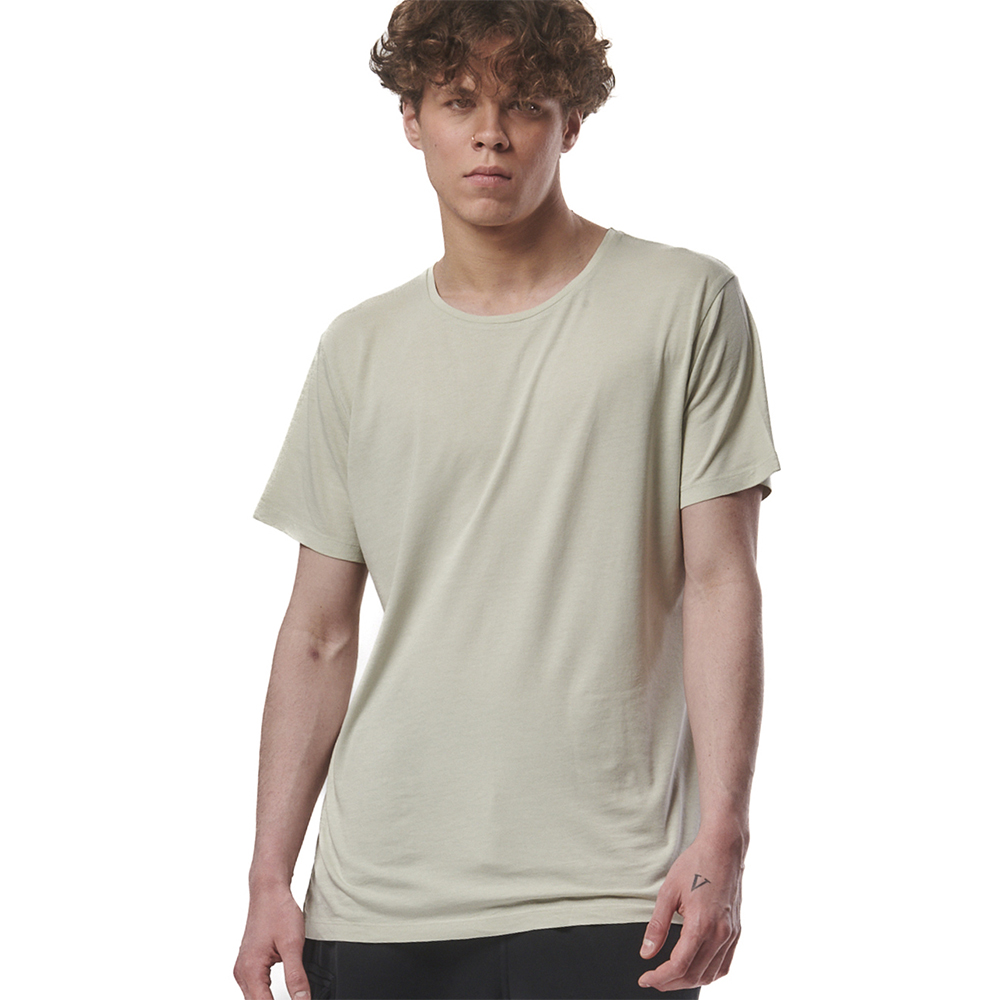 BODY ACTION Men's Natural Dye Short Sleeve Tee Ανδρικό T-Shirt - Γκρι
