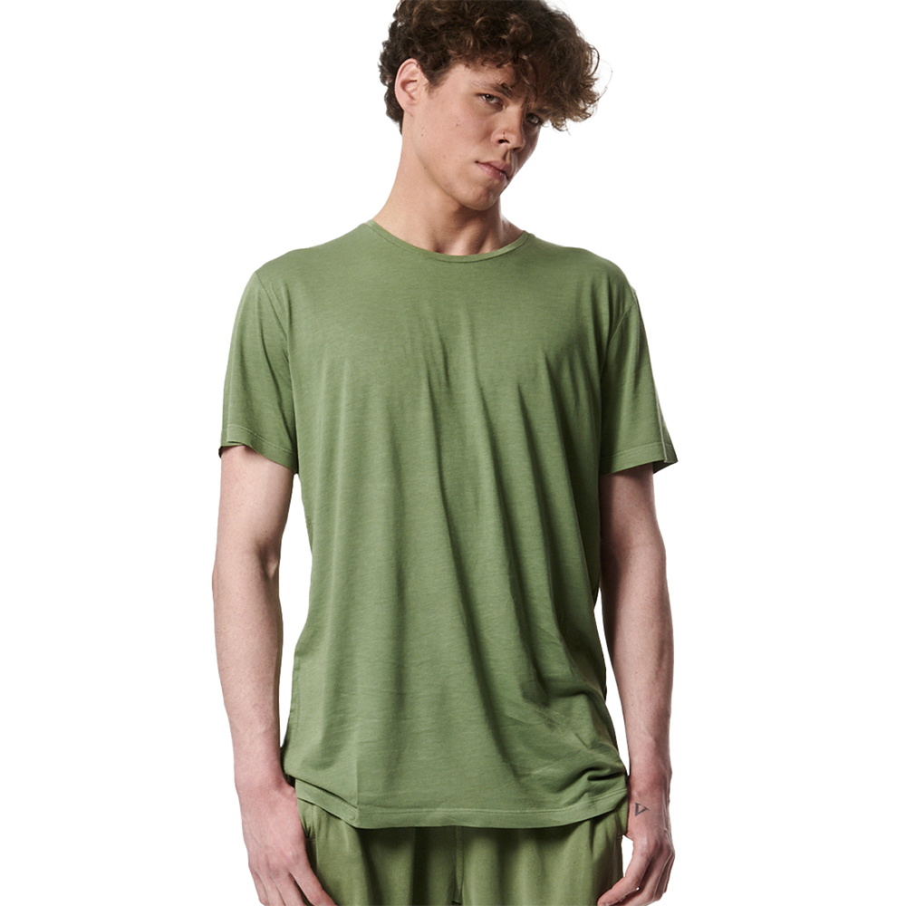 BODY ACTION Men's Natural Dye Short Sleeve Tee Ανδρικό T-Shirt - Πράσινο