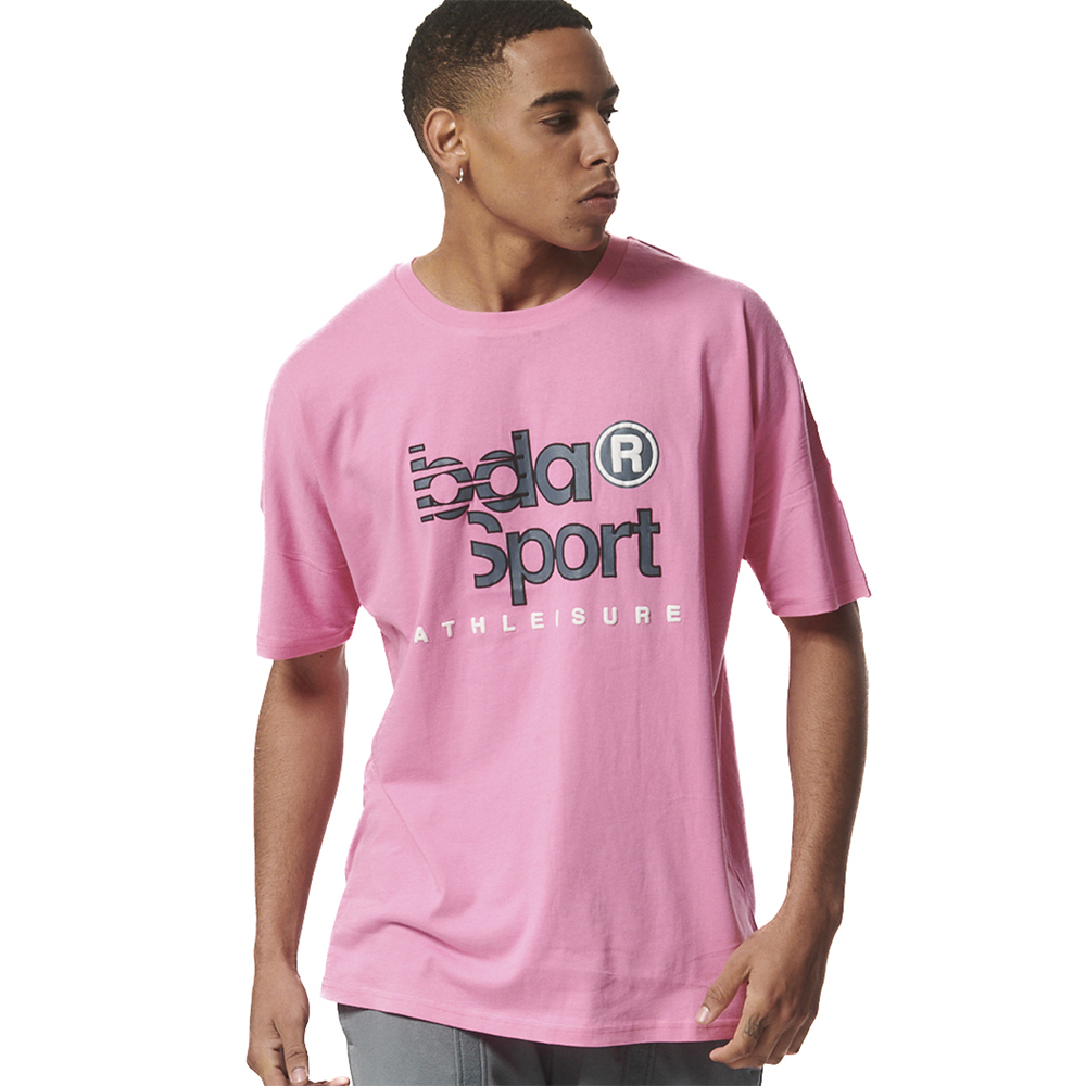 BODY ACTION Gender Neutral Oversized Tee Unisex T-Shirt - Ροζ