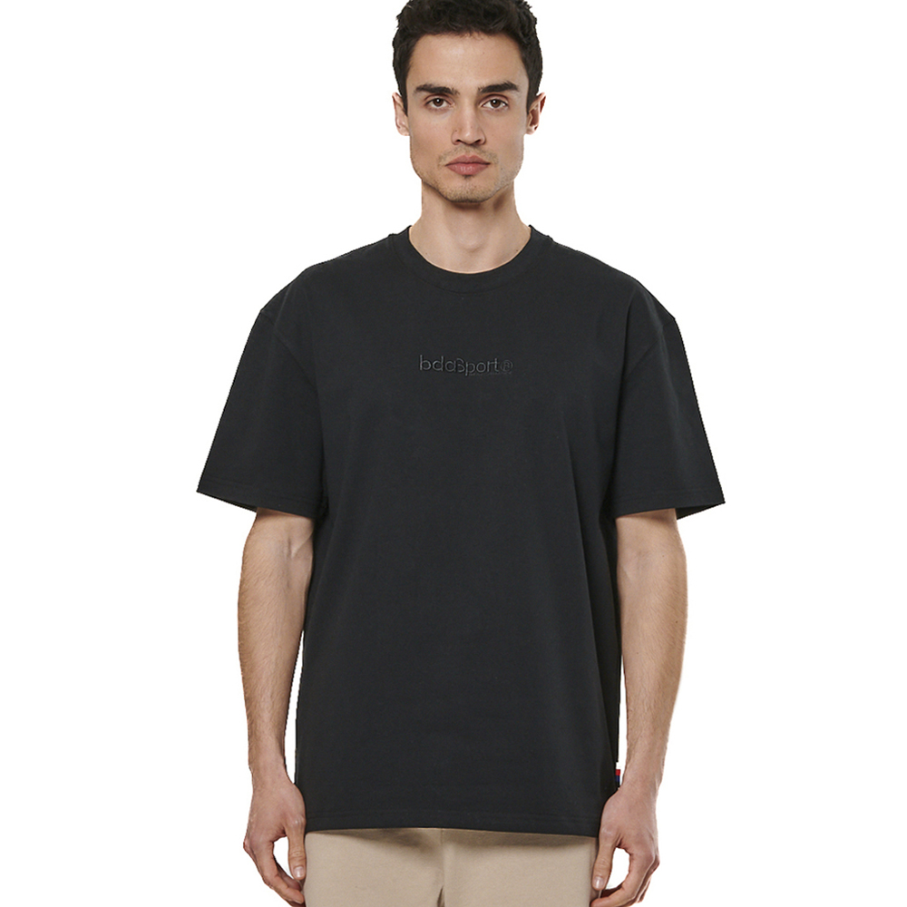 BODY ACTION Relaxed Fit T-Shirt Ανδρικό T-Shirt  - Μαύρο