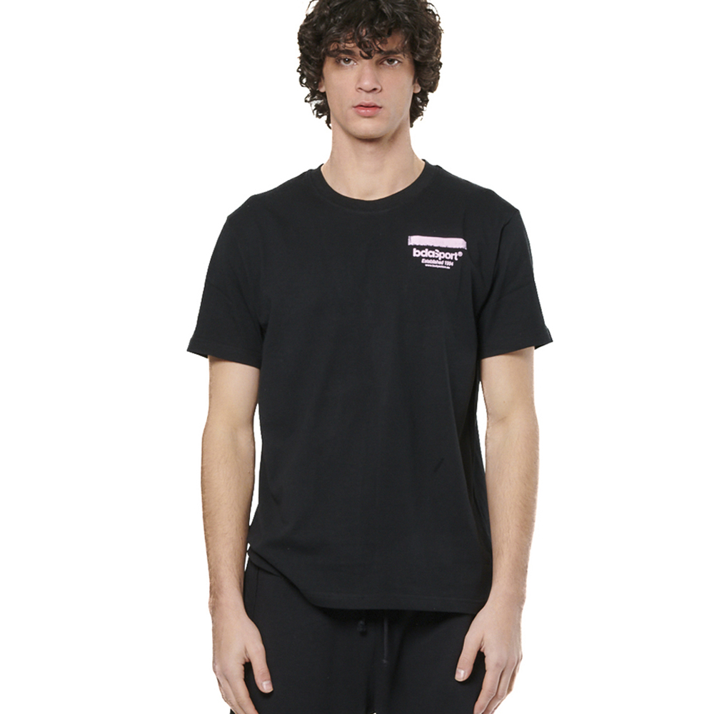 BODY ACTION Slim Fit T-Shirt Ανδρικό T-Shirt  - Μαύρο