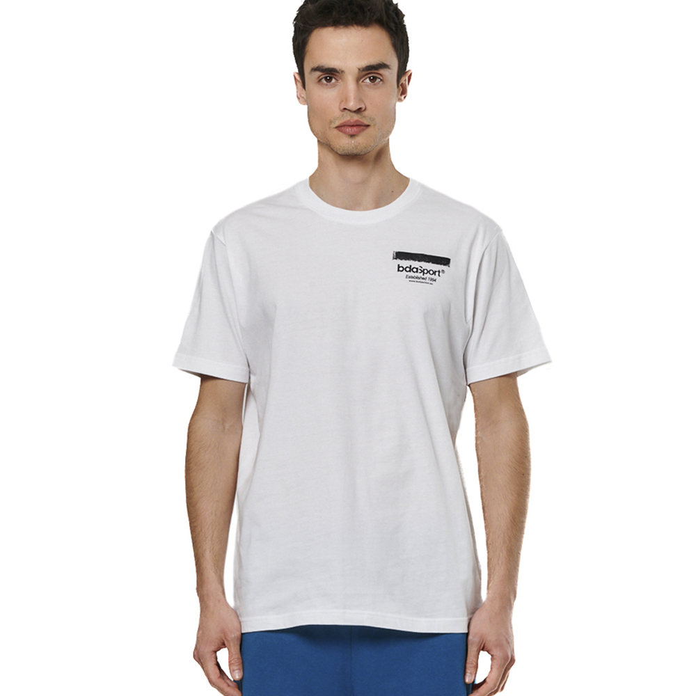 BODY ACTION Slim Fit T-Shirt Ανδρικό T-Shirt  - Λευκό