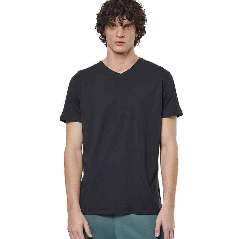 BODY ACTION V-Neck Τ-Shirt Ανδρικό T-Shirt  - Μαύρο