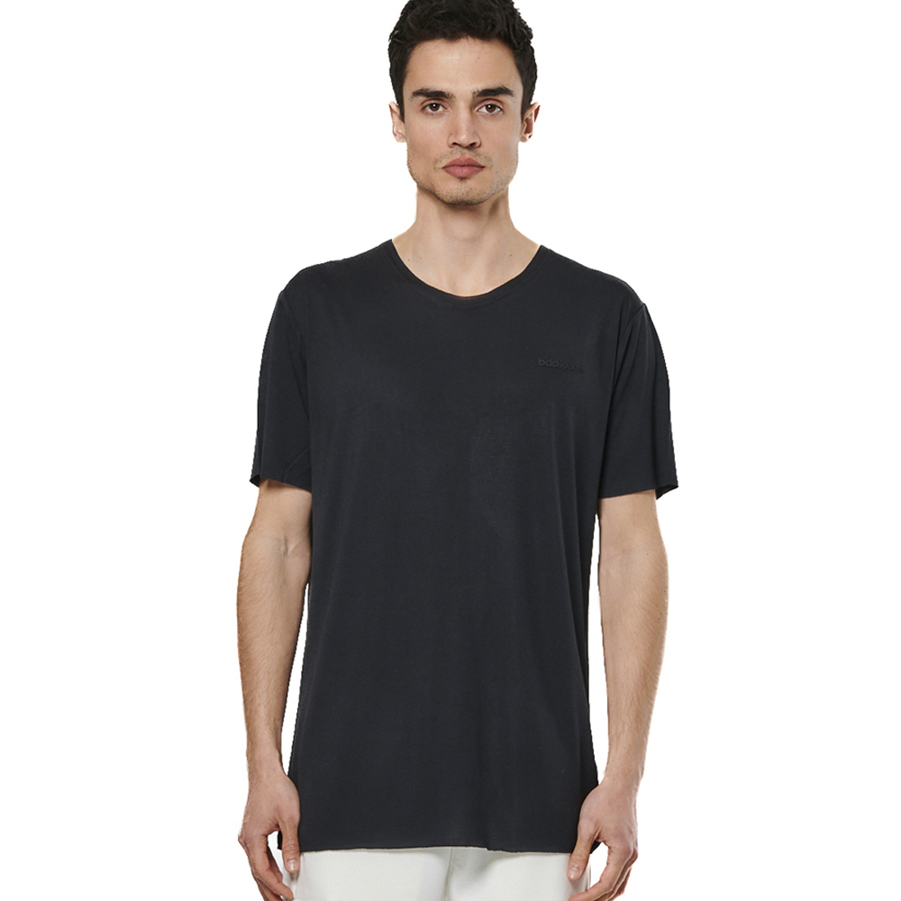 BODY ACTION Blend Raw Cut T-Shirt Ανδρικό T-Shirt  - Μαύρο