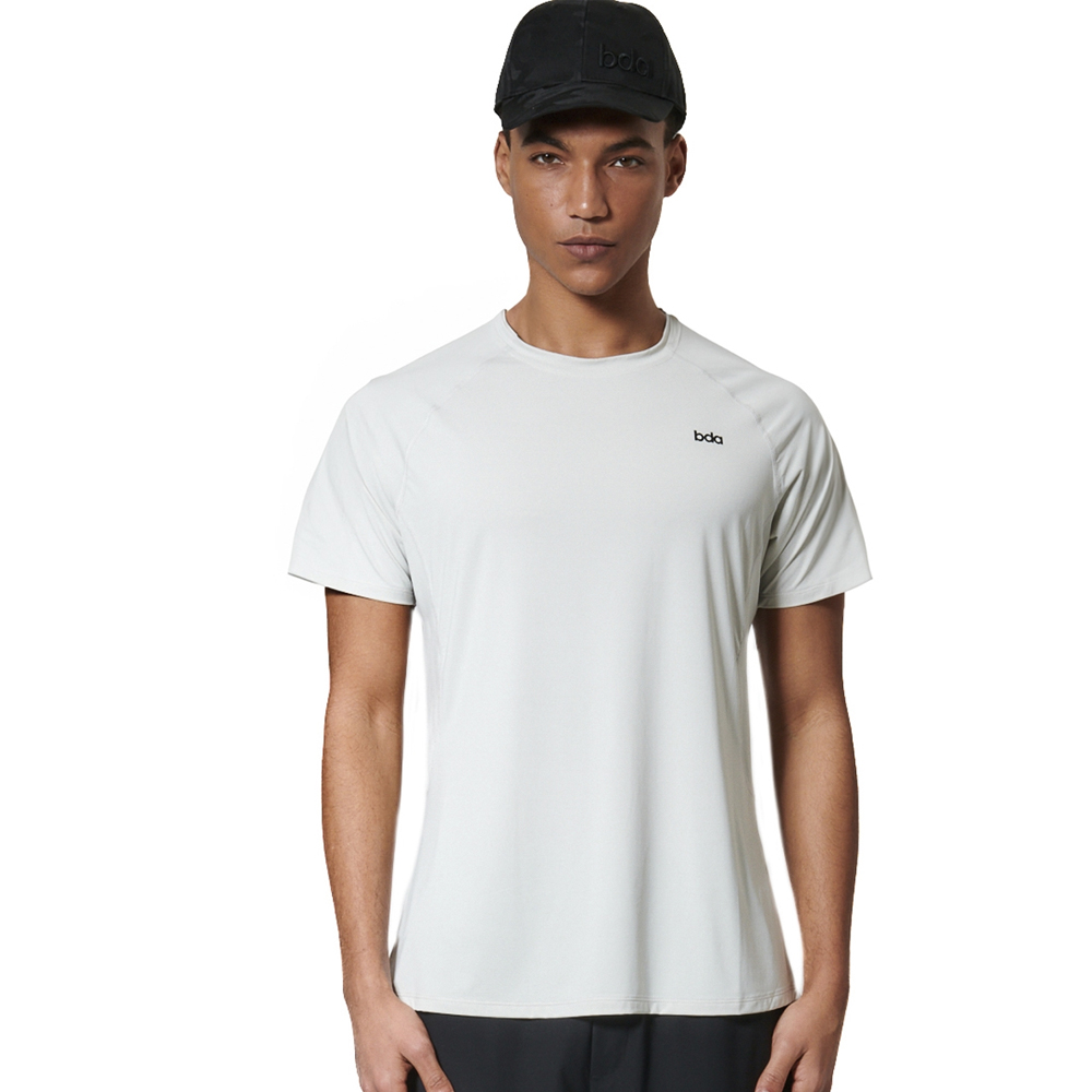 BODY ACTION Men's Lightweight Short-Sleeve Yoga T-Shirt Ανδρικό Αθλητικό T-Shirt - Γκρι