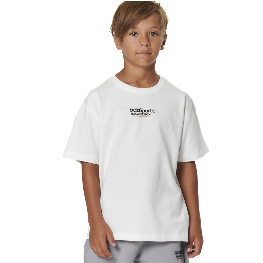 BODY ACTION Boy's Heavy Jersey Graphic T-Shirt Παιδικό T-Shirt - Λευκό