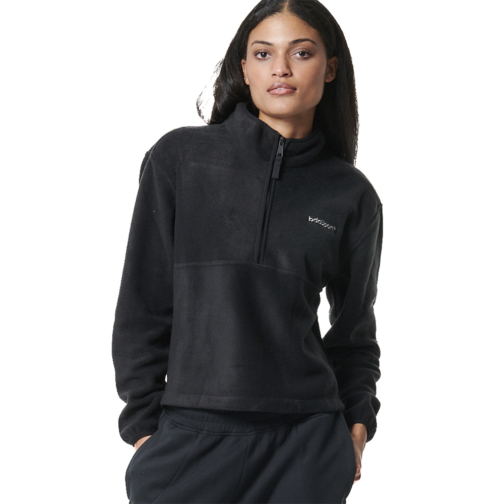  BODY ACTION Women's Half Zip Polar Fleece Top Γυναικείο Φούτερ - Μαύρο