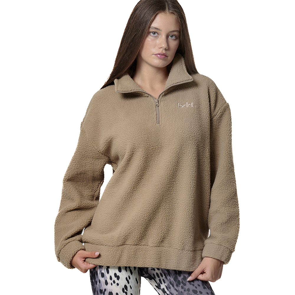 BODY ACTION Women's Oversized Sherpa-Fleece Γυναικείο Φούτερ - Μπεζ