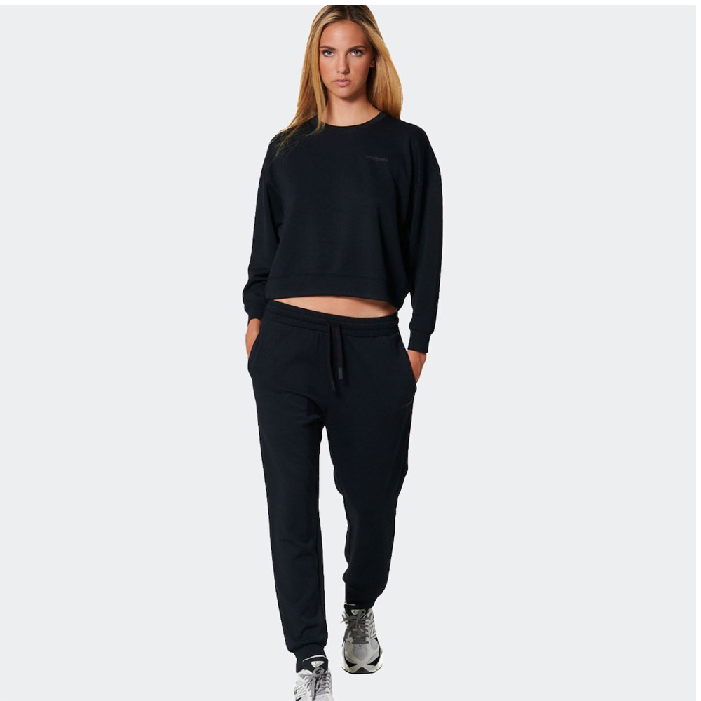 BODY ACTION Women's Modal Crop Sweatshirt Γυναικείο Crop Φούτερ - 3