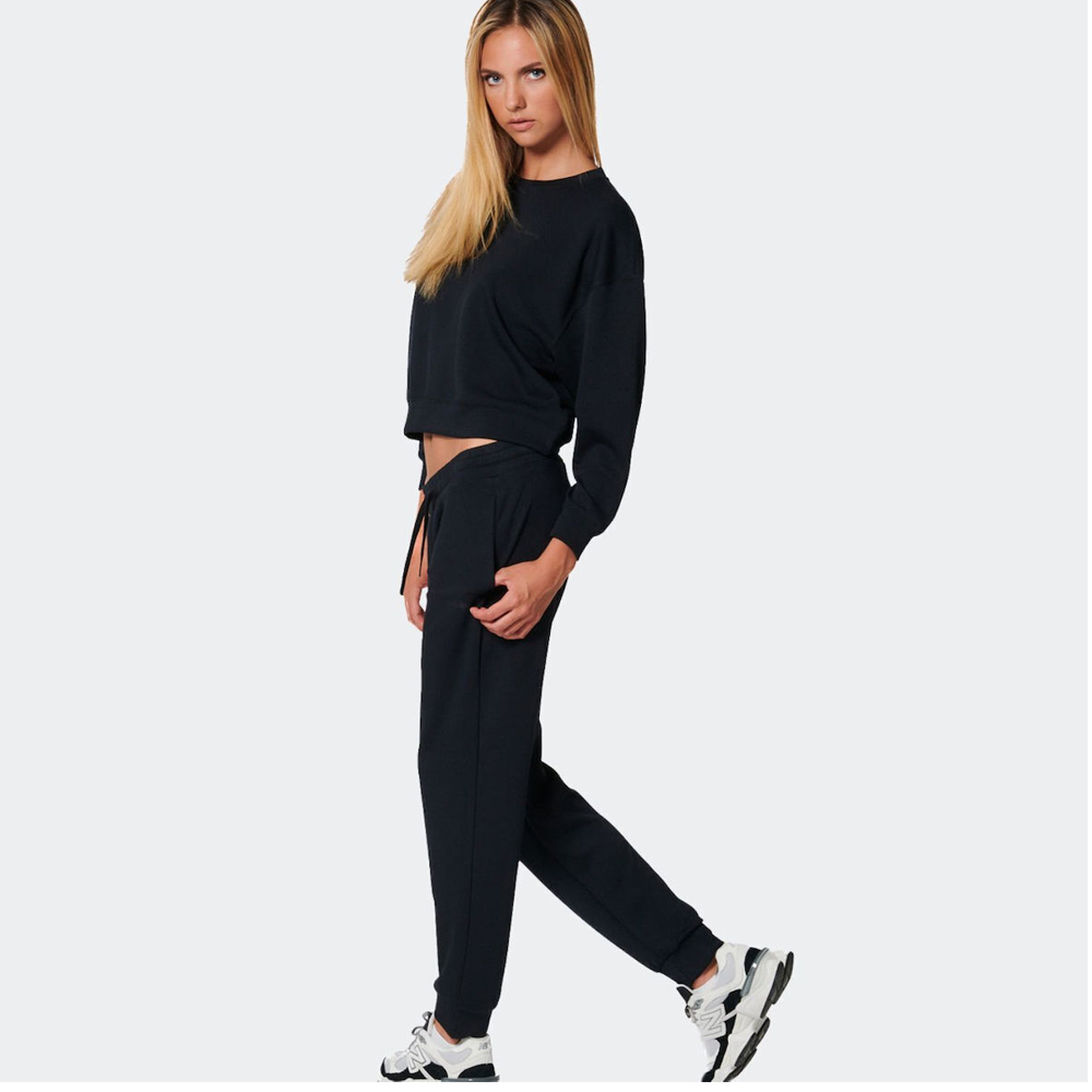 BODY ACTION Women's Modal Crop Sweatshirt Γυναικείο Crop Φούτερ - 4
