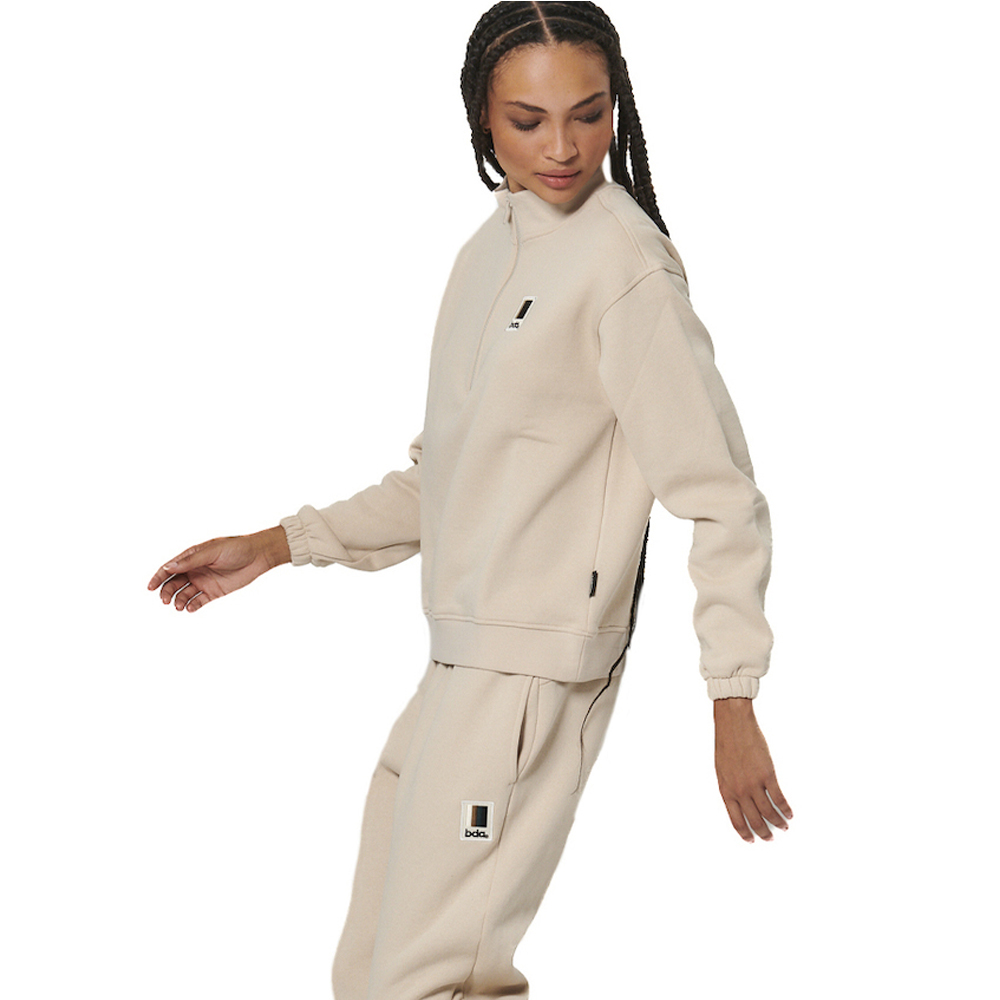 BODY ACTION Women's Half Zip Sweatshirt Γυναικείο Φούτερ - 4