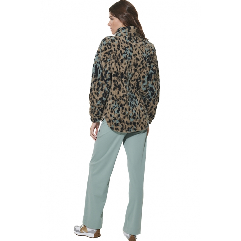 BODY ACTION Women's Half - Zip Printed Sherpa Γυναικείο Φούτερ - 2