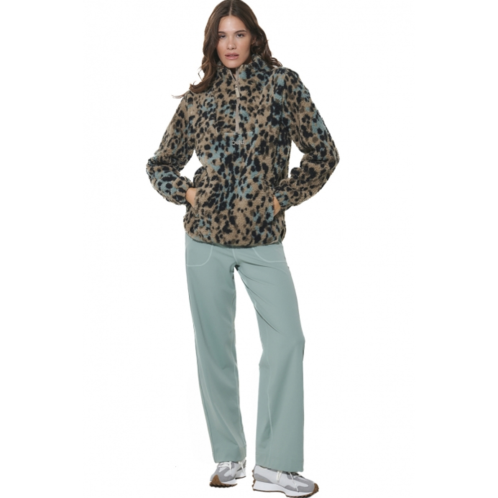 BODY ACTION Women's Half - Zip Printed Sherpa Γυναικείο Φούτερ - 3