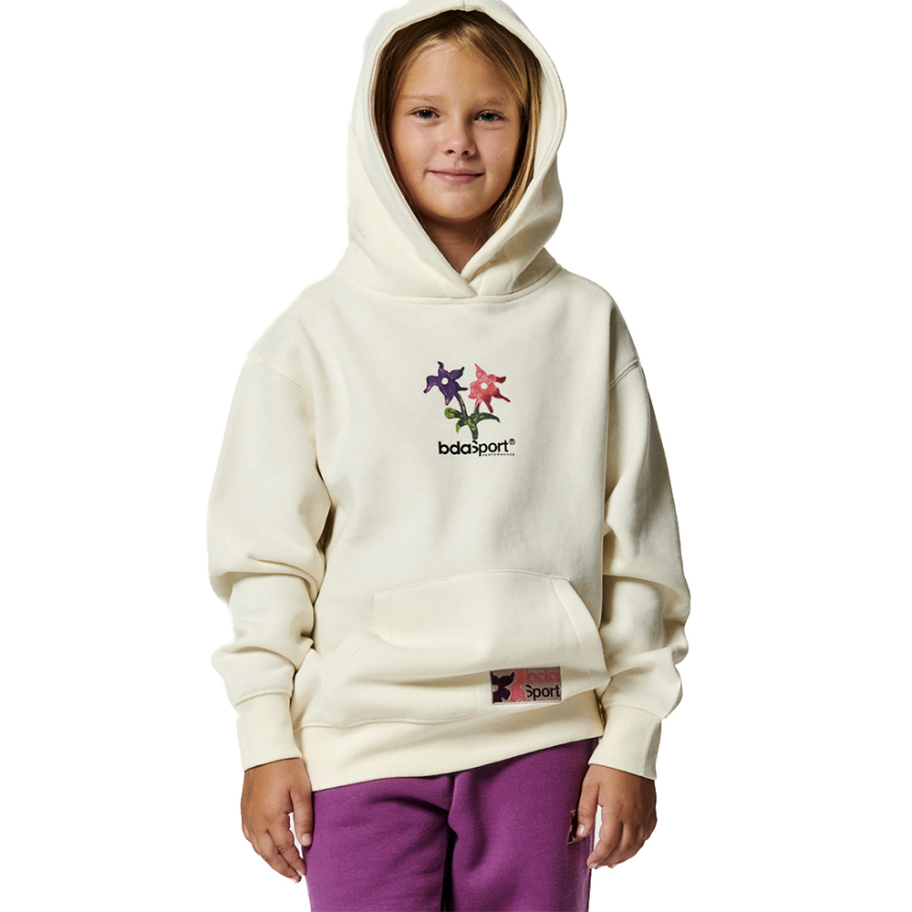 BODY ACTION Girl's Long Sleeve Hooded Sweatshirt Παιδικό Φούτερ - Κρεμ